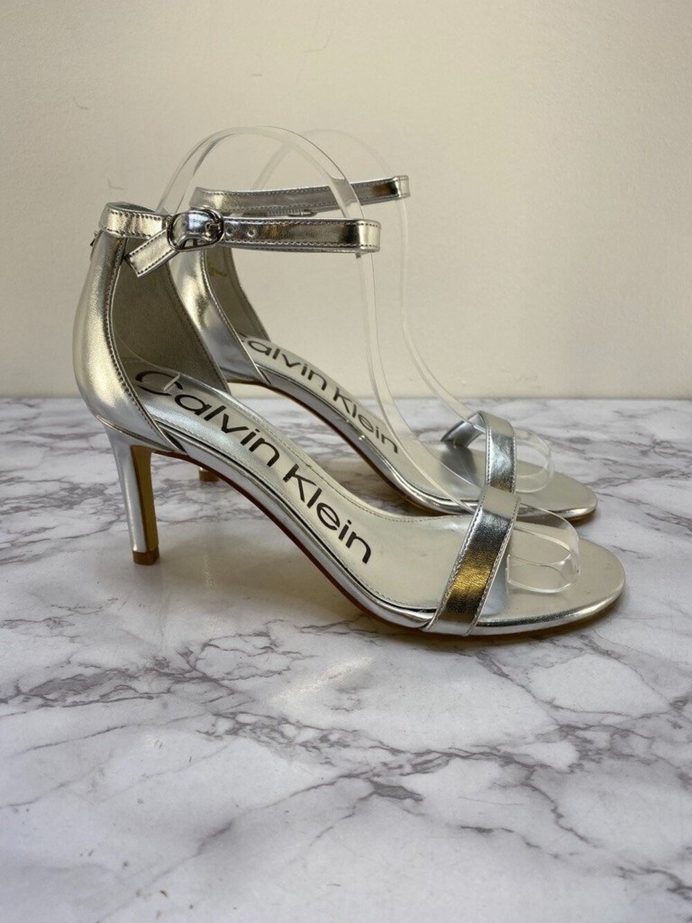 Calvin Klein Women's Silver Fairy Dress Sandals SZ 7.5